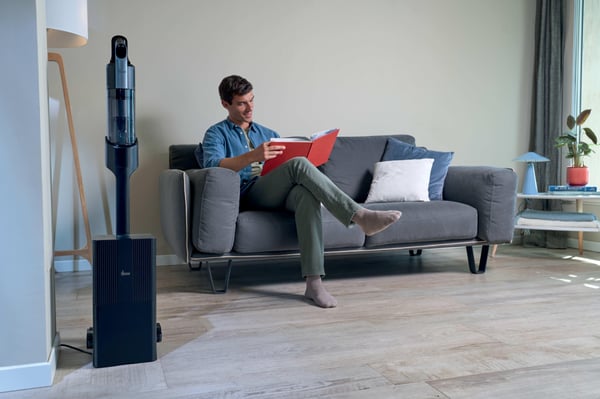 Hoover HF350HP 011 2-i-1 stangstøvsuger Batteri Dry HEPA Poseløs 0,7 L 400 W Sort, Sølv 2,5 At