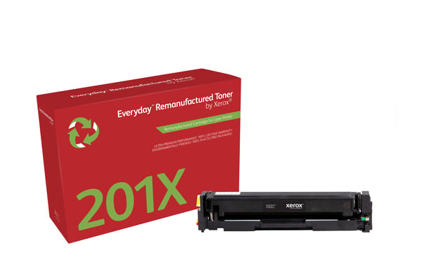 Everyday™ Mustavalko Remanufactured Toner by Xerox compatible with HP 201X (CF400X), High capacity Everyday™ Mustavalko Remanufactured Toner by Xerox compatible with HP 201X (CF400X), High capacity