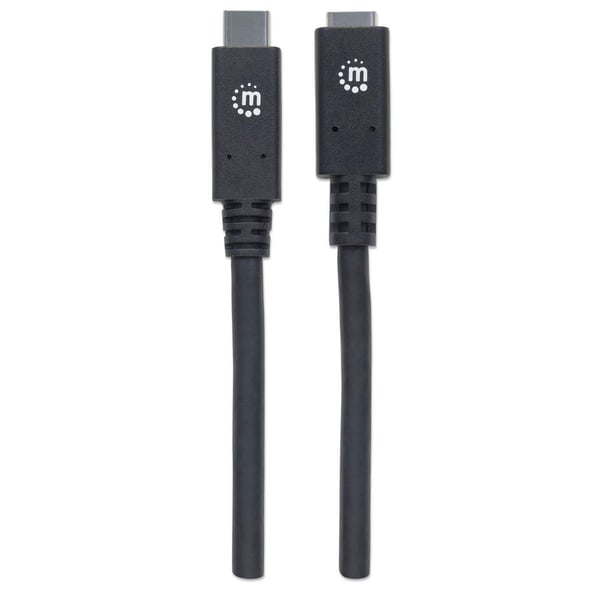 Manhattan 355230 USB-kabel USB 3.2 Gen 2 (3.1 Gen 2) 0,5 m USB C 10 Gbit/sek. Sort