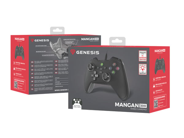 GENESIS Mangan 300 Svart USB Spelplatta Analog / Digital Android, Nintendo Switch, PC