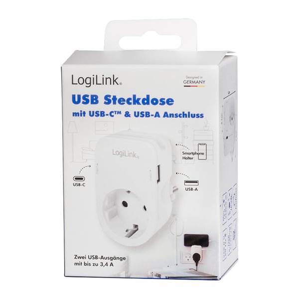 LogiLink PA0259 oplader til mobil enhed Universel Hvid Vekselstrøm Indendørs