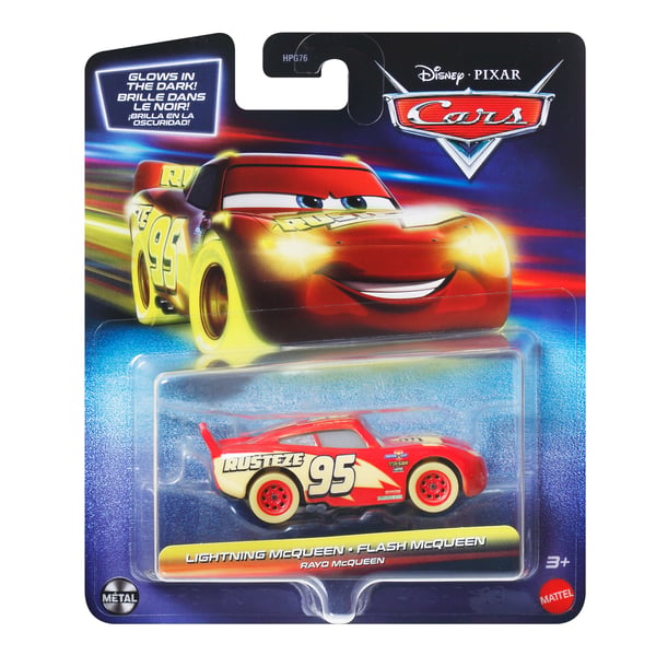 Disney Pixar Cars Disney og Pixar Biler Glow Racers-køretøjer, selvlysende metalstøbte legetøjsbiler i størrelsesforhold 1:55