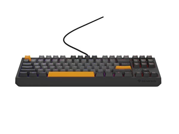 GENESIS Thor 230 TKL tastatur Spil USB + RF Wireless + Bluetooth QWERTY Sort, Grå, Orange