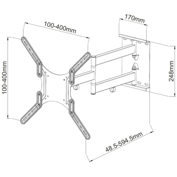 Techly ICA-PLB 136M TV-kiinnike 139,7 cm (55") Musta
