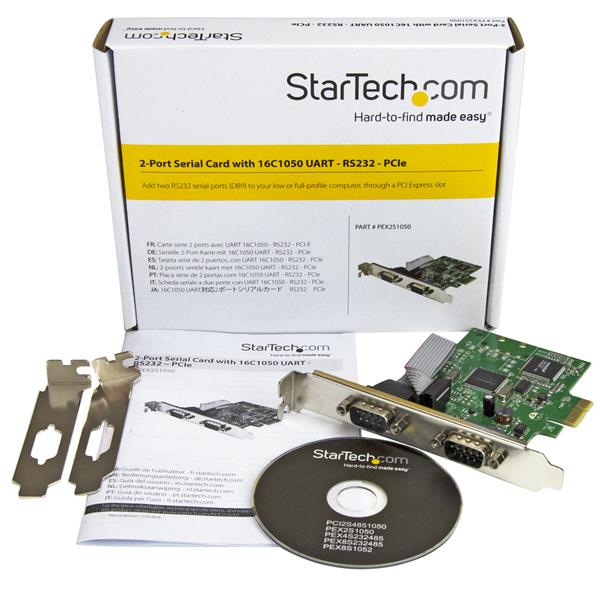 StarTech.com 2-portars PCI Express seriellt kort med 16C1050 UART