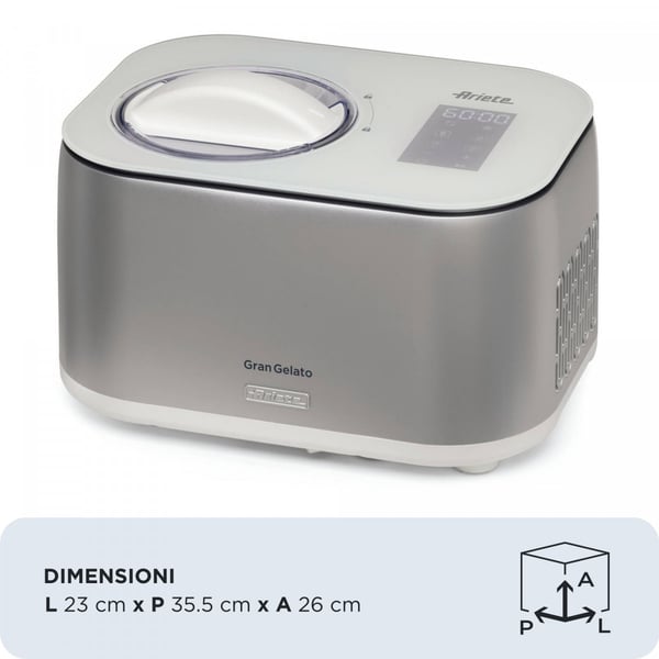Ariete 0644/00 Jäätelökone-kompressori 1 L 100 W Ruostumaton teräs