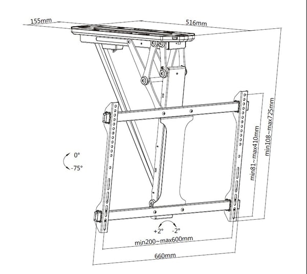 Equip 650329 tv-beslag 177,8 cm (70") Sort