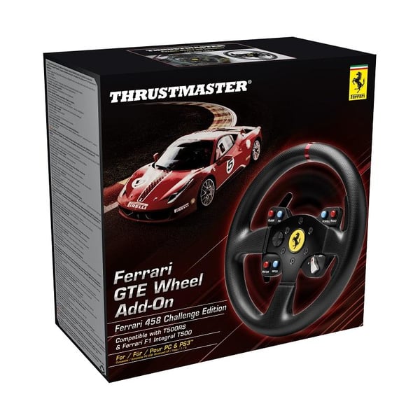 Thrustmaster Ferrari 458 Challenge Wheel Add-On Sort USB 2.0 Rat PC, Playstation 3