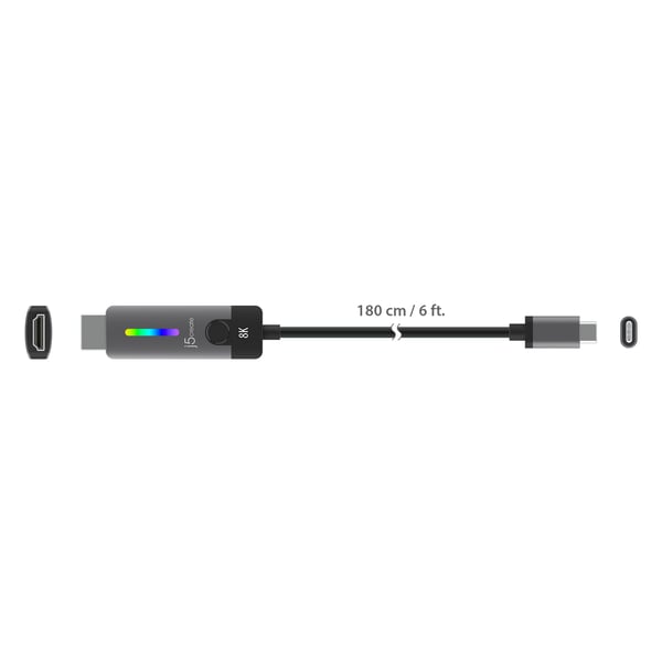 j5create JCC157-N USB-C® till HDMI™ 2.1 8K-kabel