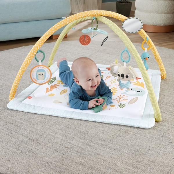 Fisher-Price Sensimals Simply Senses-babygym, aktivitetsmatta med sex sensoriska leksaker