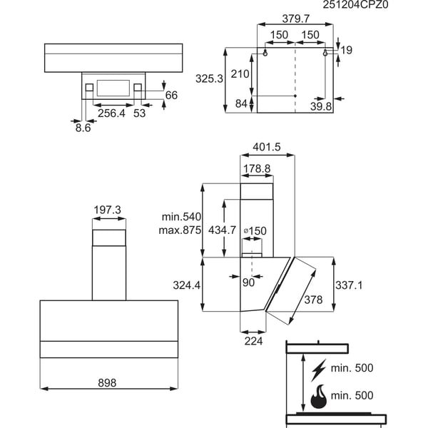 Electrolux LFV639K Väggmonterad Svart 600 m³/h