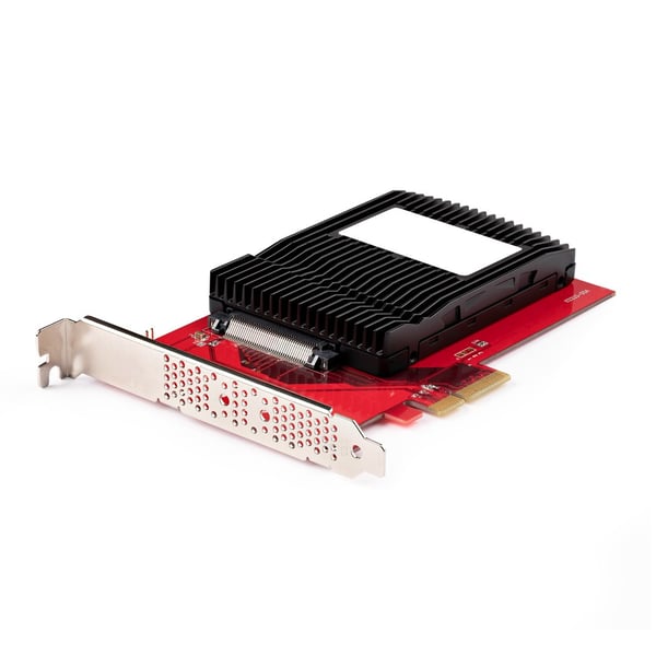 StarTech.com U.3 till PCIe-kortadapter, PCIe 4.0 x4-adapter för 2,5-tums U.3 NVMe SSD-enheter, SFF-TA-1001 PCI Express-tilläggskort för stationära datorer/servrar, TAA-kompatibel - OS-oberoende