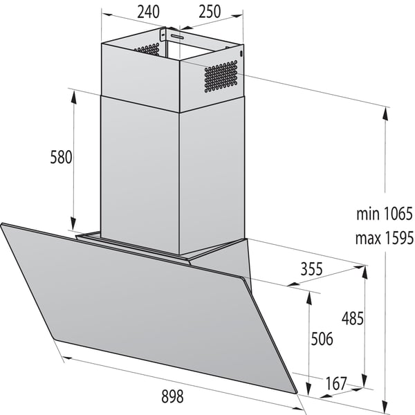 Hisense WHI941H8B Vægmonteret Sort 600 m³/t