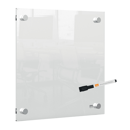 Nobo transparent akryl mini whiteboard vægmonteret 300x300mm