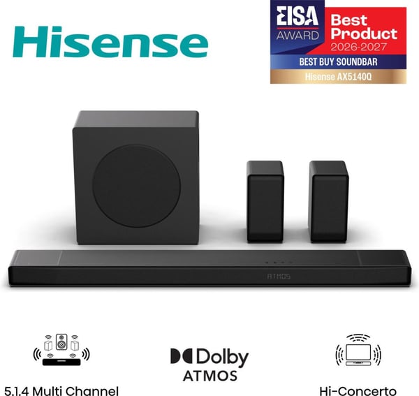 Hisense AX5140Q Musta 5.1.4 kanavaa 600 W