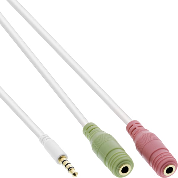 InLine 99301W lydkabel 1 m 3.5mm 2 x 3.5mm Hvid