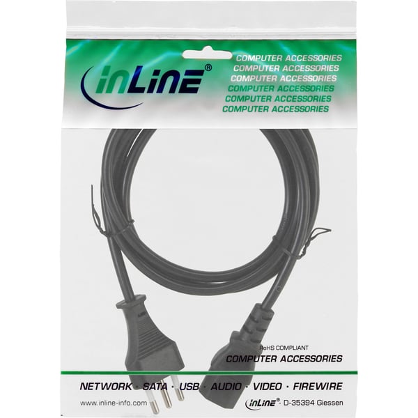 InLine 4043718038084 Svart 1,8 m Strömkontakt typ L C13 coupler