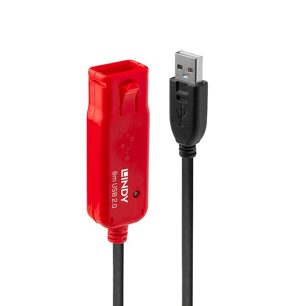 Lindy 42780 USB-kabel USB 2.0 8 m USB A Sort