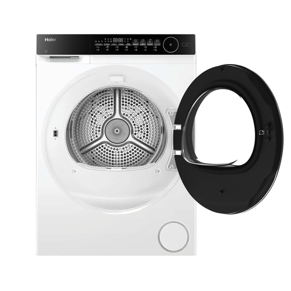 Haier HD90-C367LU1-S tørretumbler Fritstående Front-læsning 9 kg Hvid, Sort