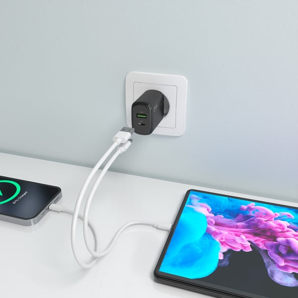 AISENS A110-0978 oplader til mobil enhed Digitalt kamera, Mobiltelefon, Laptop, Smartphone, Tablet, Universel Sort Vekselstrøm Hurtig opladning Indendørs