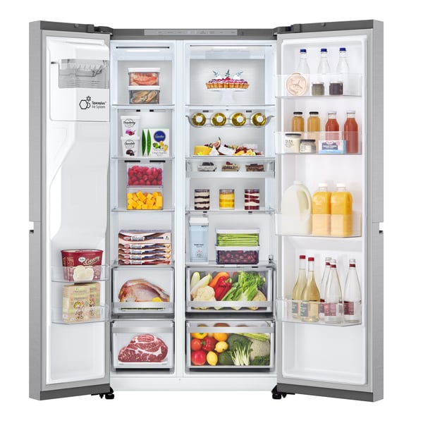 LG GSLE91MBAB side-by-side køle-fryseskab Fritstående 623 L Rustfrit stål