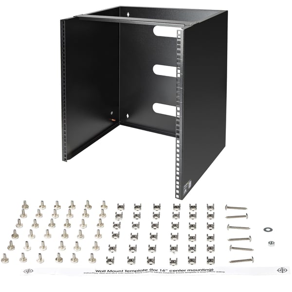 StarTech.com WALLMNT12 stativ 12U Vægmonteret stativ Sort