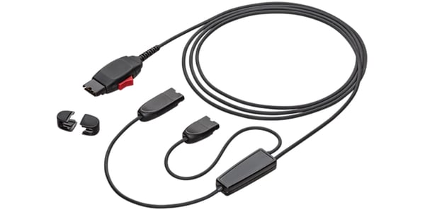 HP Poly Y -koulutuskaapeli ja QD Lock -digikuulokemikrofonit