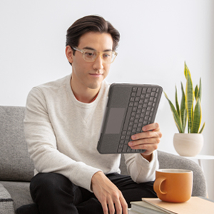 Logitech Folio Touch QWERTZ Tysk Smart Connector Grå