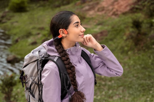 SHOKZ OpenSwim Pro Headset Trådløs Halsbånd Sport Bluetooth Sort, Rød