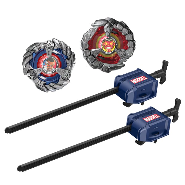 Beyblade X och Marvel Collab Captain America 4-70GB vs. Red Hulk 1-80R