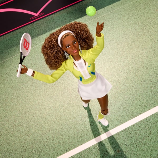 Barbie Signature Serena Williams, , tennisdocka med modetema med tennisdräkt och racket