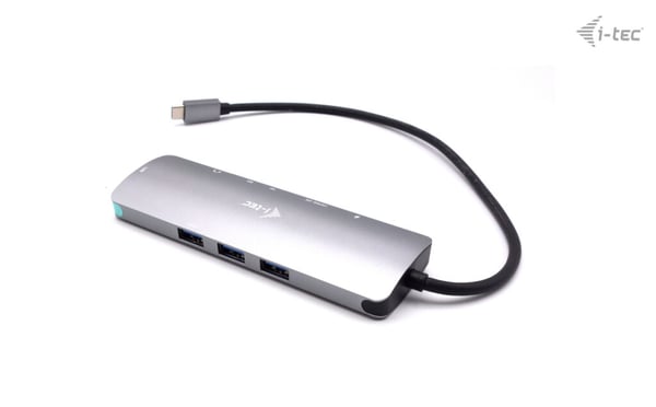 i-tec Metal C31NANODOCKLANPD kannettavien tietokoneiden telakka ja porttitoistin Langallinen USB 3.2 Gen 1 (3.1 Gen 1) Type-C Hopea, Turkoosi