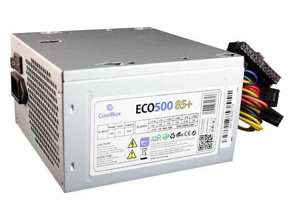 CoolBox ECO500 85+ virtalähdeyksikkö 300 W 20+4 pin ATX ATX Harmaa