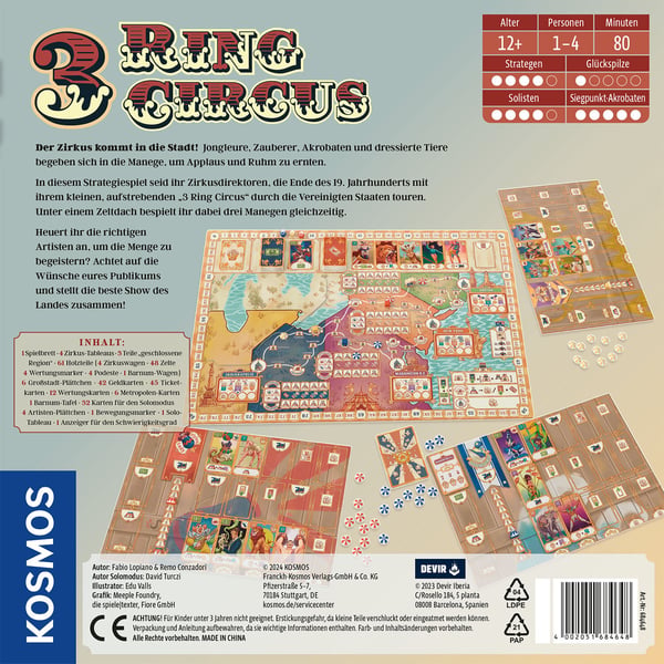 Kosmos 3 Ring Circus 80 min Brädspel Strategi