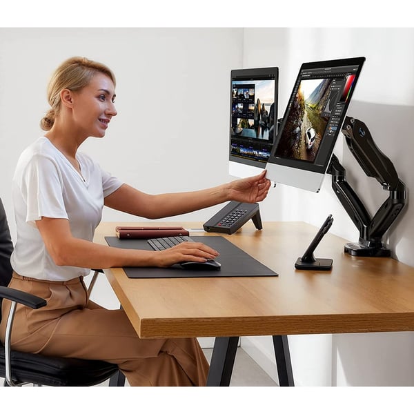 Techly ICA-LCD 462B skærmbeslag og -stativer 81,3 cm (32") Skrivebord Sort