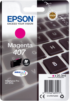 Epson 407L Näppäimistö DURABrite Ultra, yksittäispakkaus, magenta muste