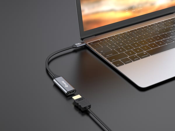 Equip 133491 videokabeladapter 0,15 m USB Type-C HDMI Svart, Grå