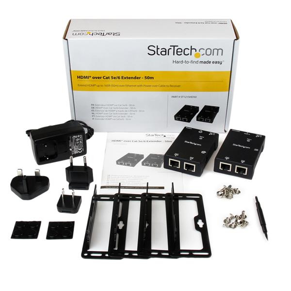 StarTech.com ST121SHD50 AV-signaalin jatkaja AV-lähetin ja -vastaanotin Musta