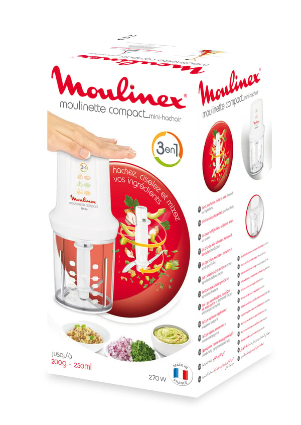 Moulinex DJ300110 elektrisk minihackare 0,25 l 270 W Vit