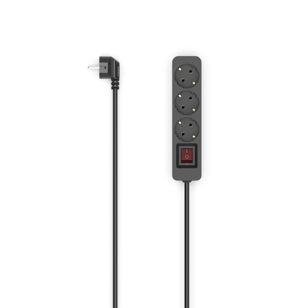 Hama 00223013 stikdåse 1,4 m 3 AC stikkontakt(er) Indendørs Sort