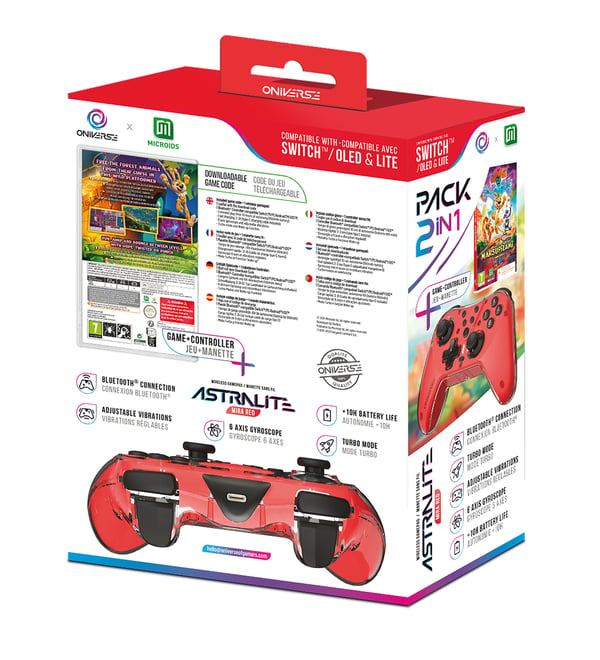 Oniverse ONICTR2GAM-SWI-MARSU spil-controller Rød Bluetooth Gamepad Analog/digital Nintendo Switch, Nintendo Switch Lite, Nintendo Switch OLED