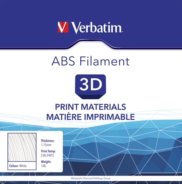 Verbatim 55011 3D print materiale ABS Hvid 1 kg