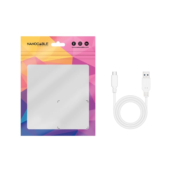 Nanocable 10.01.4000-W USB-kablar USB 3.2 Gen 2 (3.1 Gen 2) 0,5 m USB C USB A 10 Gbit/s Vit