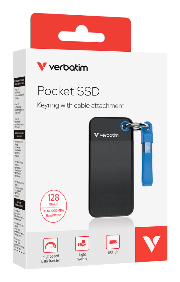 Verbatim 32433 ulkoinen SSD 128 GB USB Type-C 3.2 Gen 2 (3.1 Gen 2) Musta, Sininen