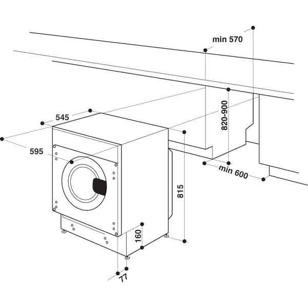 Indesit BI WMIL 71252 EU Pesukone Edestä täytettävä 7 kg 1200 RPM Valkoinen