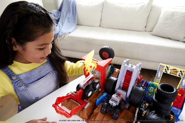 Hot Wheels Monster Trucks Arena Smashers-legesæt med 1 monstertruck