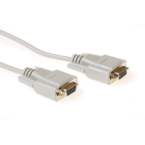ACT 1.80m 9 pin D-sub, F/F serielkabel Elfenben 1,80 m
