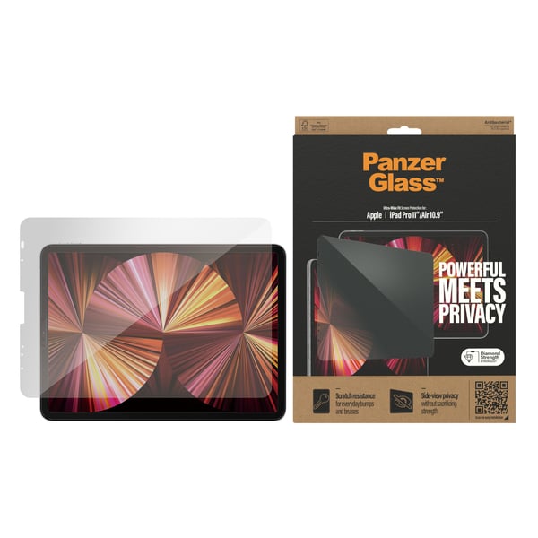 PanzerGlass ® Privacy Screen Protector iPad Pro 11″ (2018, 2020-2022, 2024) | Air 10.9'' (2020, 2022) Genomskinligt skärmskydd Apple 1 styck