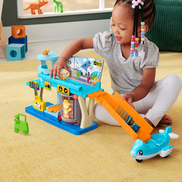 Fisher-Price Little People Hverdagslivet i lufthavnen-legesæt til tumlinger, lufthavn og 3 stk. tilbehør