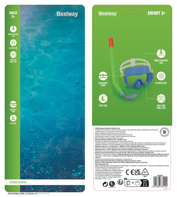 Bestway 24036 / 23 dykkemaske Polykarbonat Forskellige farver Barn